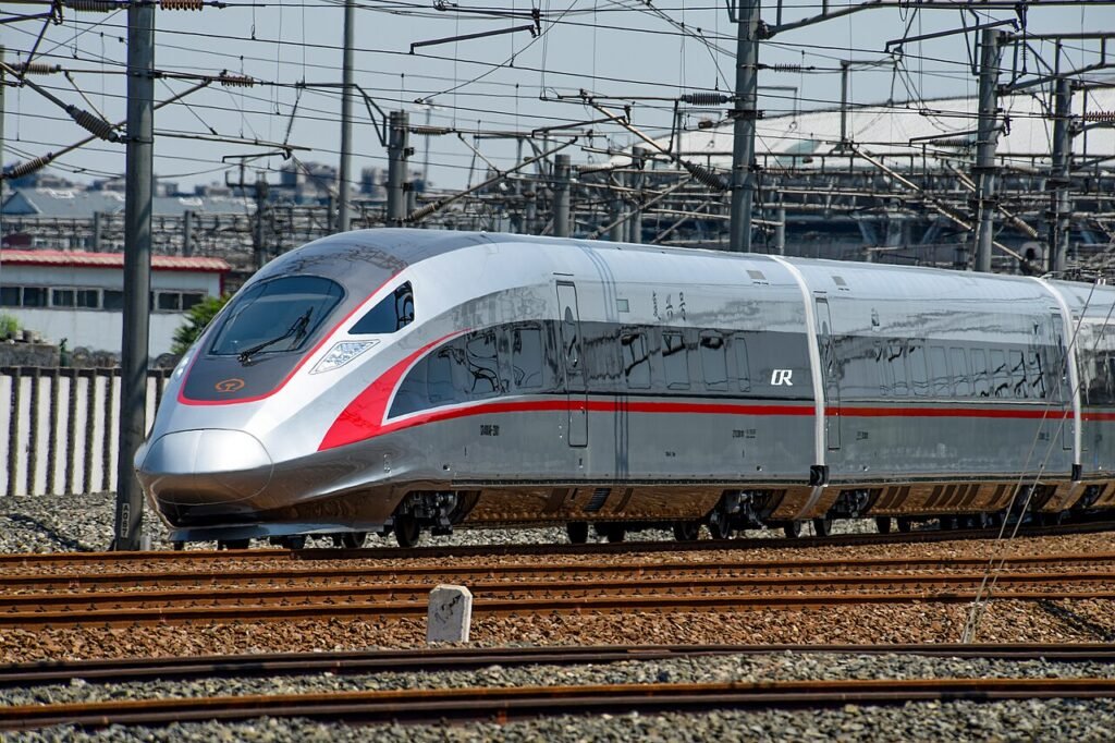 A high-speed train serving the Beijing to Shanghai route