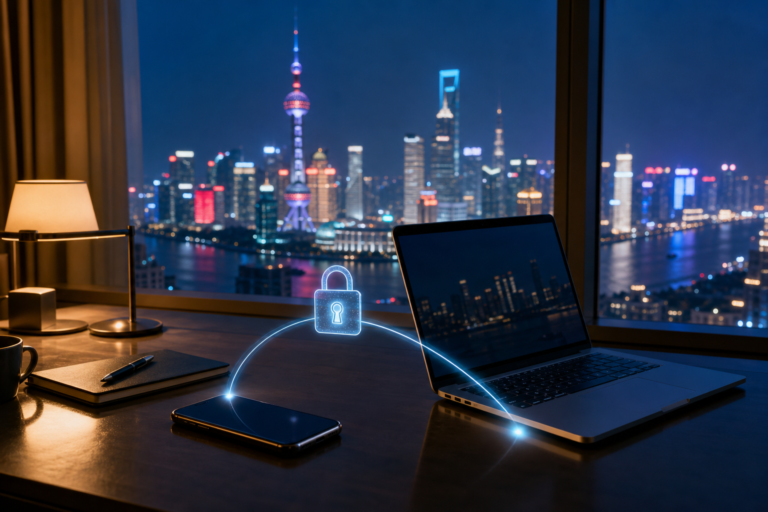 Secure internet access on a traveler’s devices in China