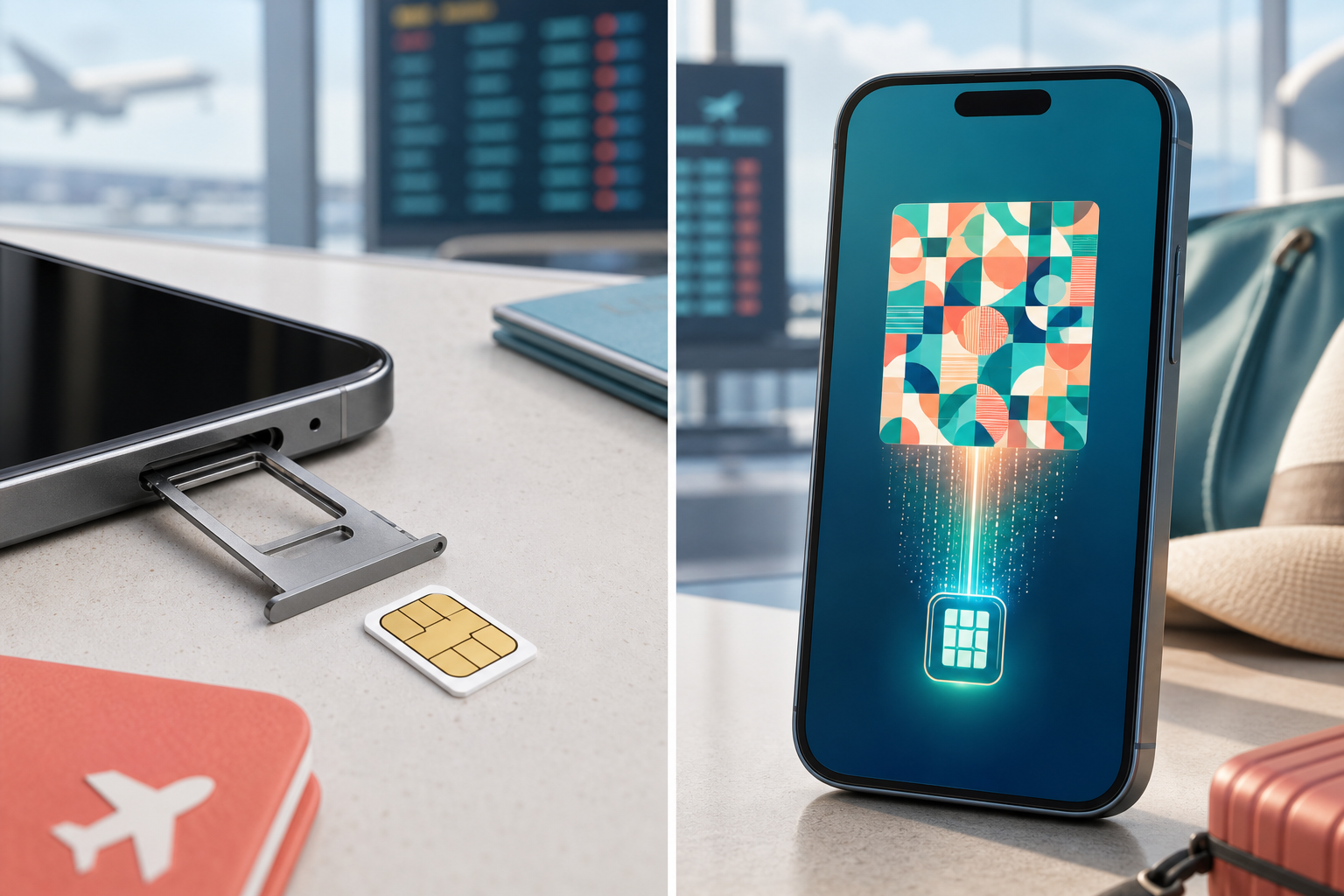 Physical SIM and eSIM options for travelers.
