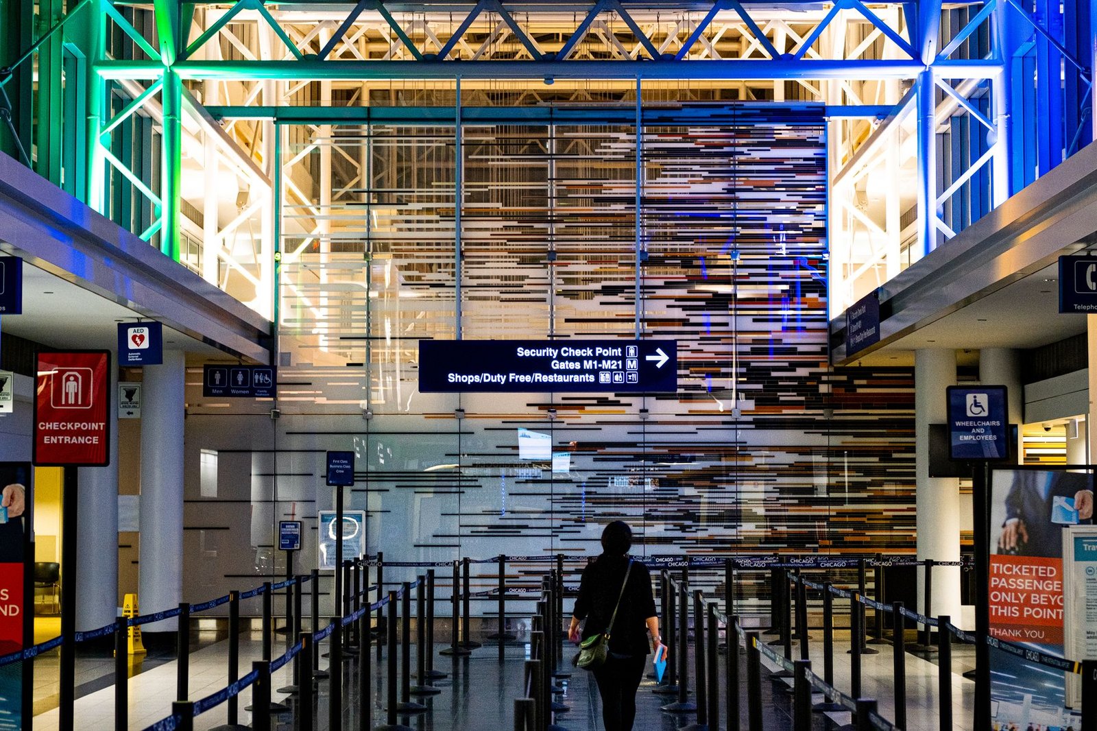 International arrivals area at a major airport in China.