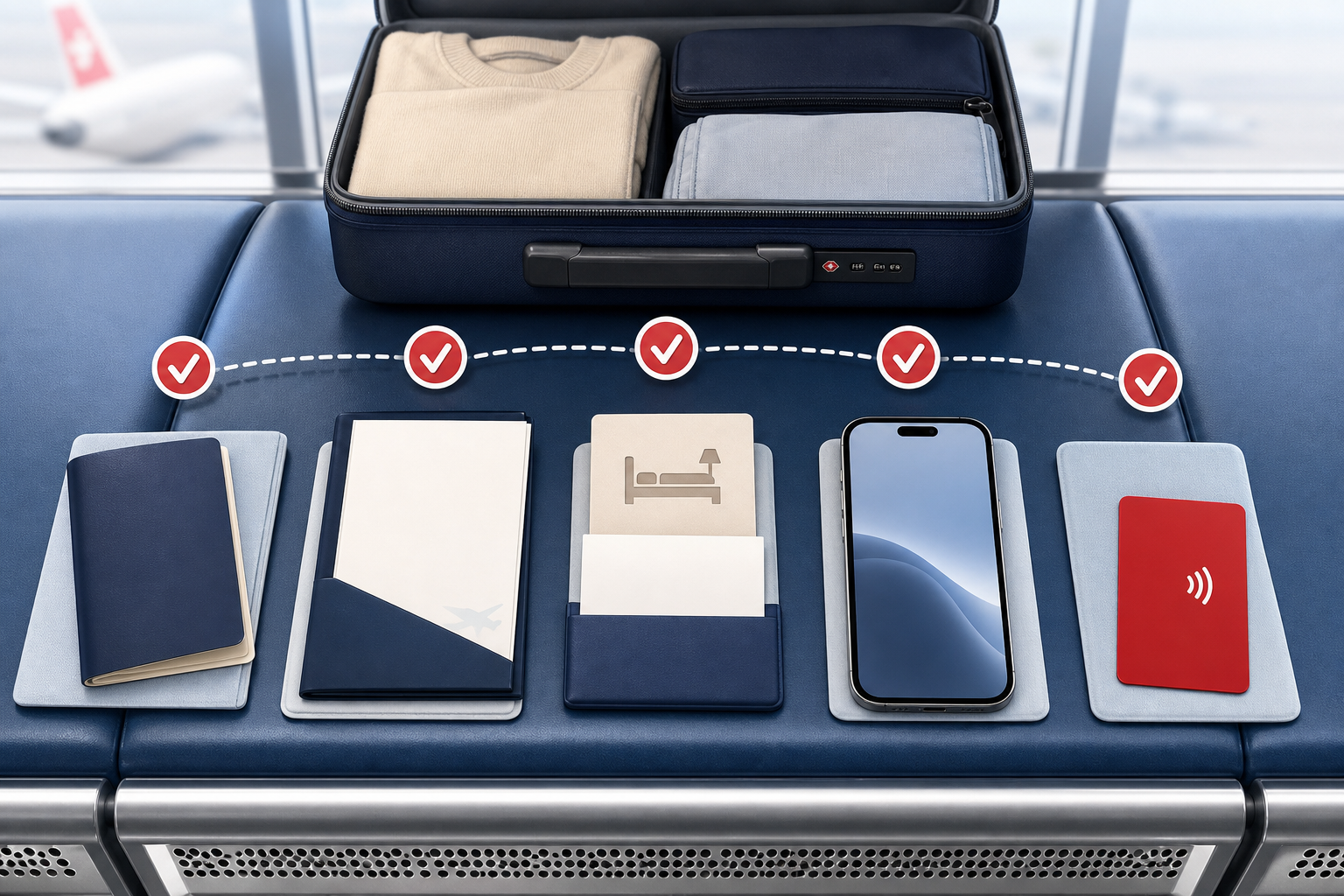 Pre-flight preparation checklist for a Swiss visitor to China.