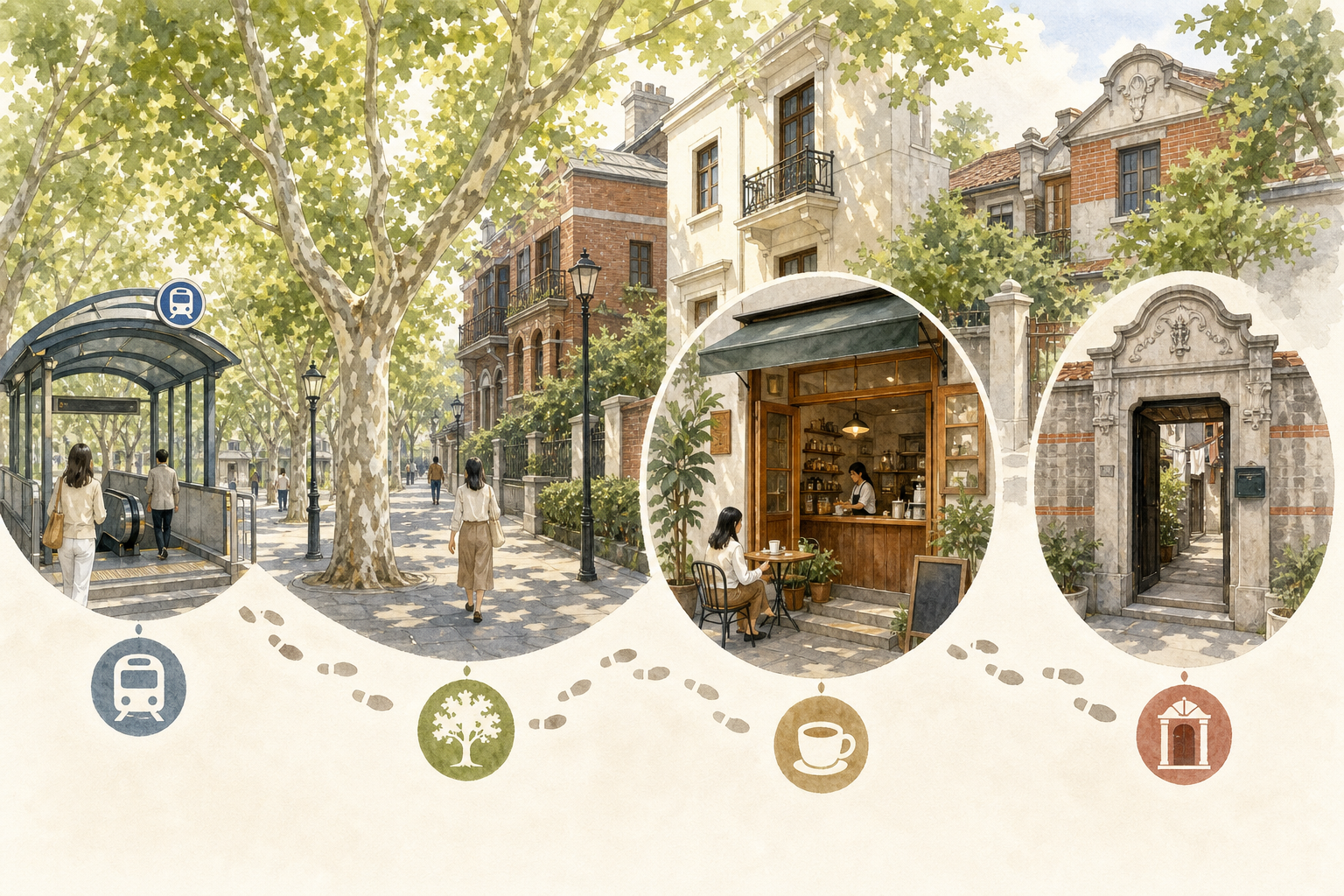 Half-day walking route through Shanghai’s former French Concession.