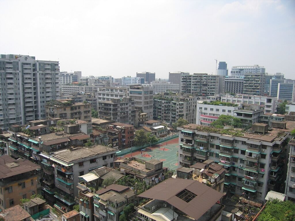 Modern city skyline in Guangdong province