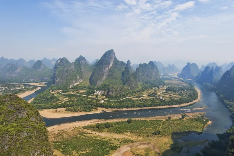Li River winding through karst peaks near Guilin