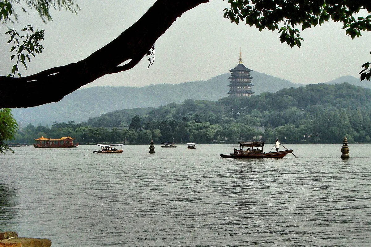Leifeng Pagoda beside West Lake in Hangzhou
