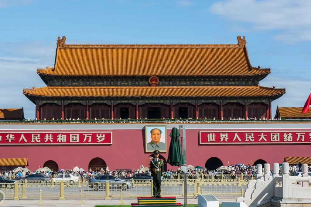 Tiananmen Gate at the entrance to the Forbidden City in Beijing