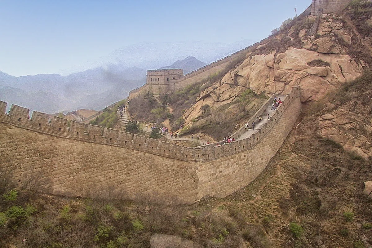 Great Wall watchtowers winding across the hills at Mutianyu