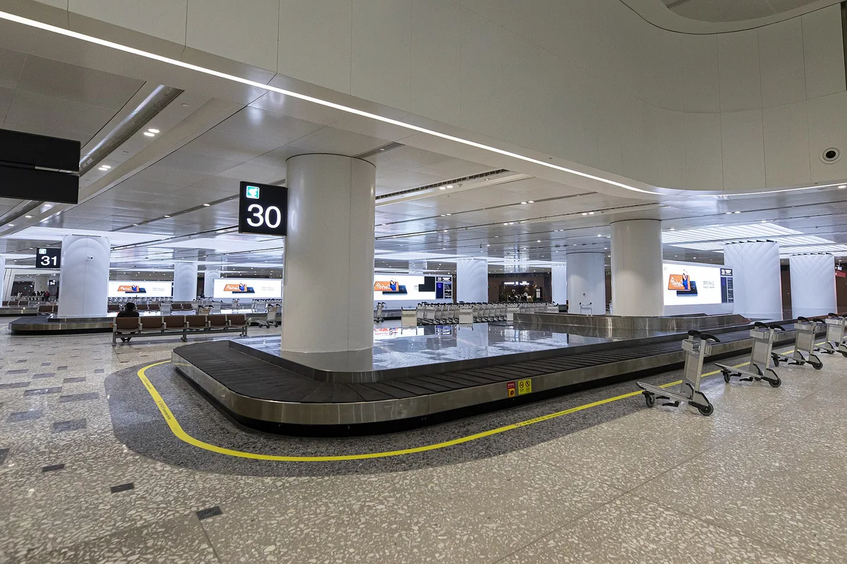 Baggage reclaim hall inside Beijing Daxing Airport