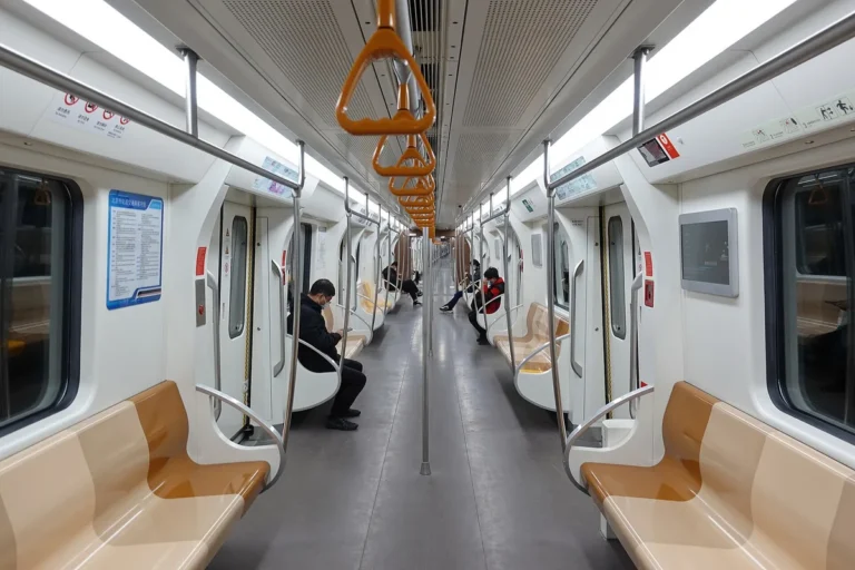 Interior of a modern Beijing Subway train