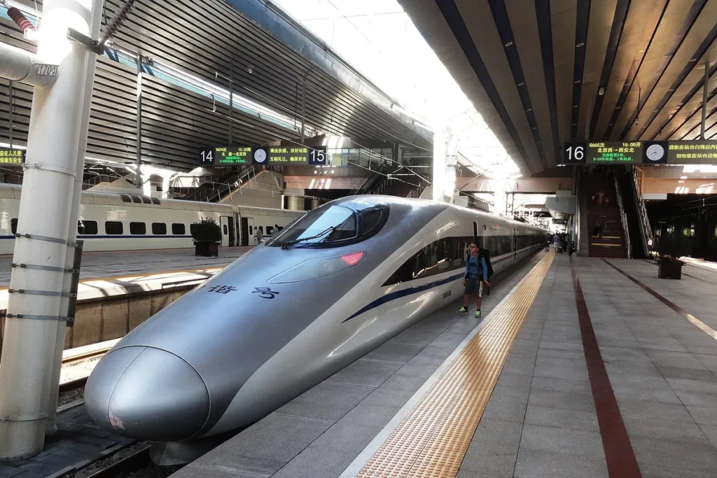 High-speed train for Xi'an at a Beijing West platform
