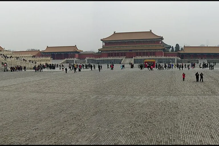 Panoramic view across the Forbidden City in Beijing
