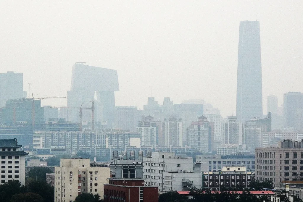 Beijing skyline viewed across the city