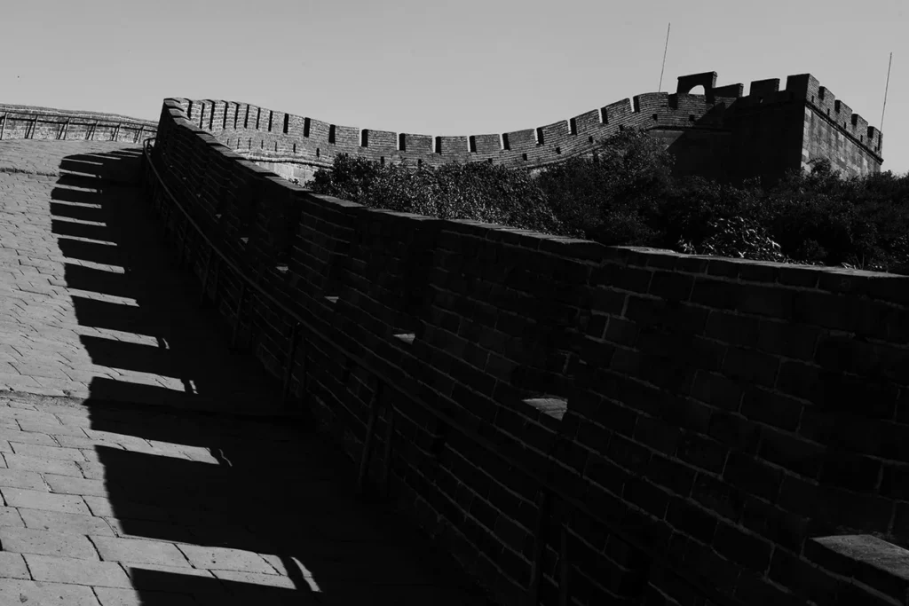 Great Wall curving over a mountain ridge near Beijing