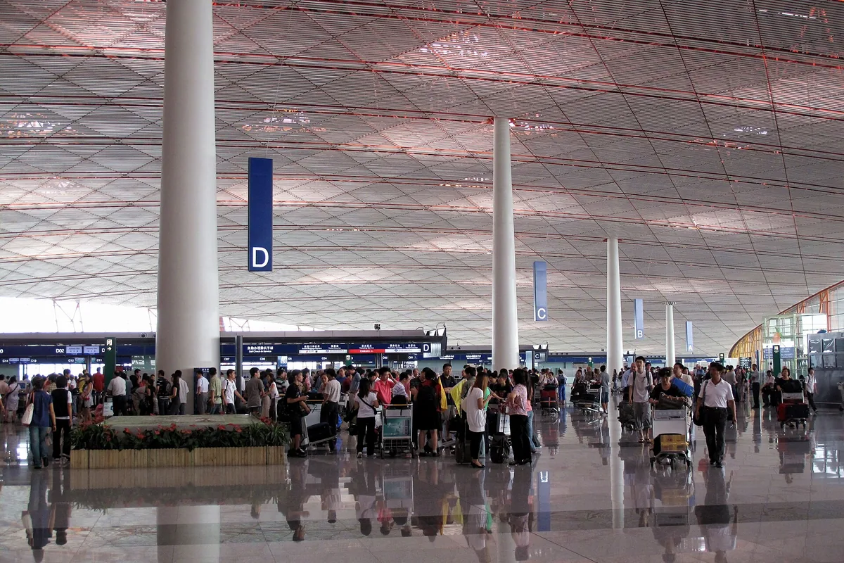 Departure hall inside Beijing Capital International Airport Terminal 3
