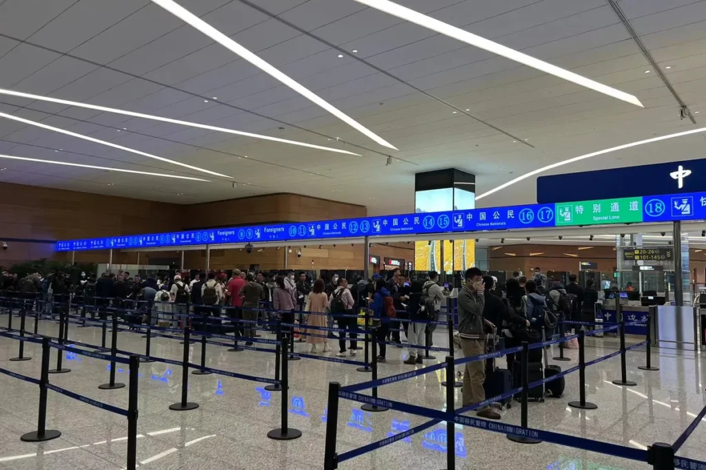 Border control area at Chengdu Tianfu International Airport