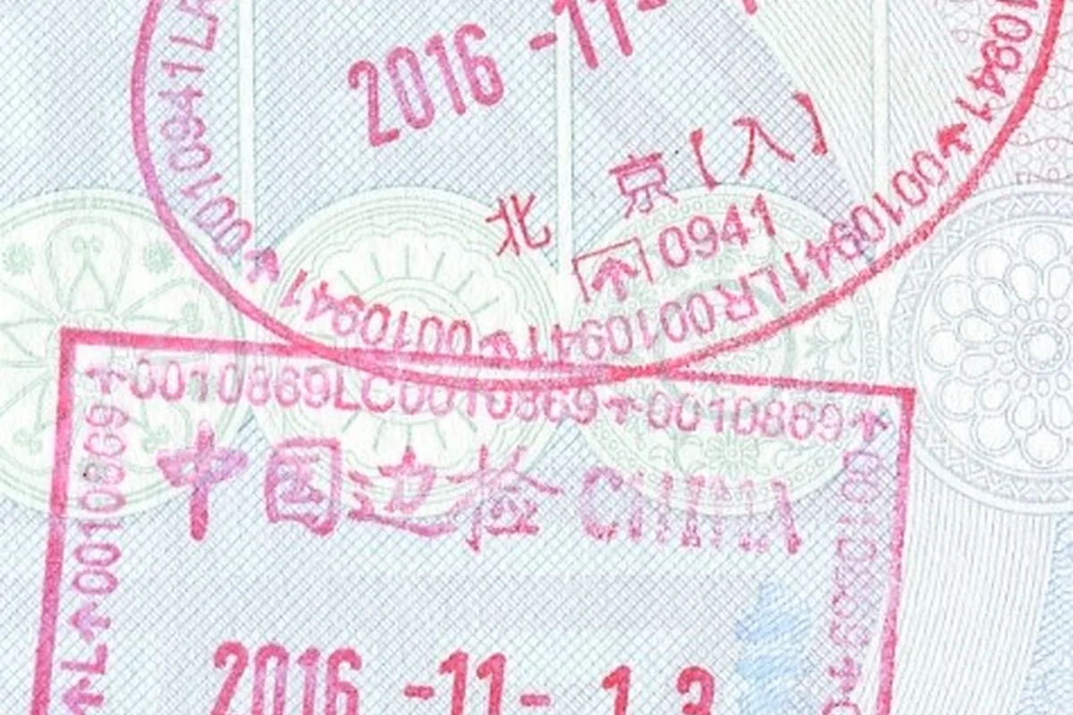 China entry and exit stamps from Beijing Capital International Airport