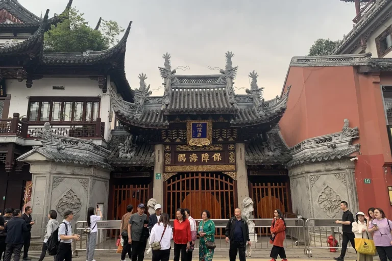 Entrance building of Shanghai City God Temple in the old city district