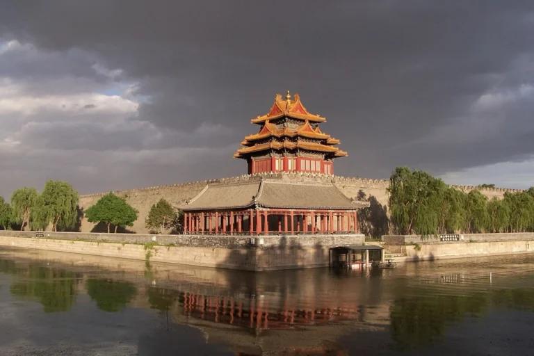 Northwest corner tower and moat of the Forbidden City in Dongcheng