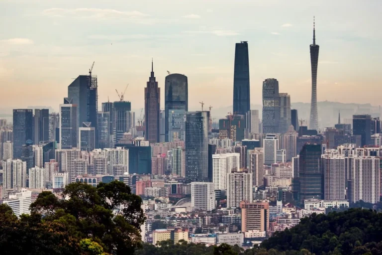 Guangzhou skyline viewed across the Pearl River