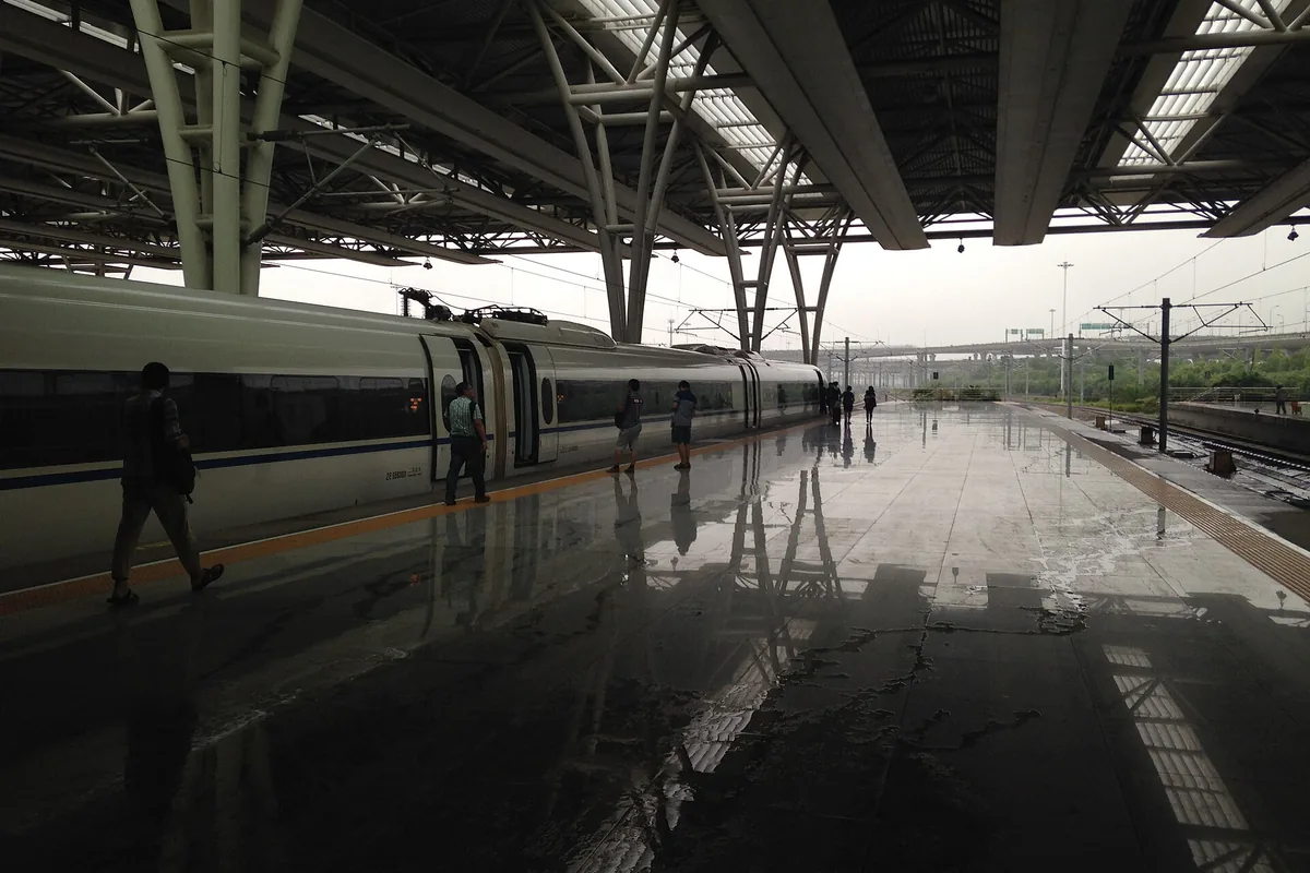 High-speed train platforms at Shanghai Hongqiao Railway Station