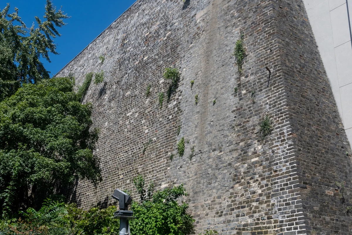 Preserved grey-brick section of Nanjing's Ming city wall