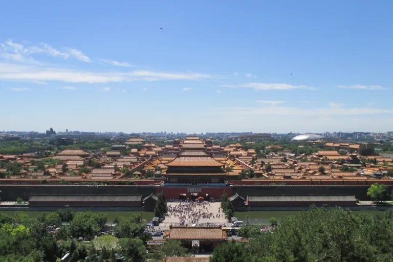 Panoramic view of the Forbidden City from Jingshan Park in Beijing