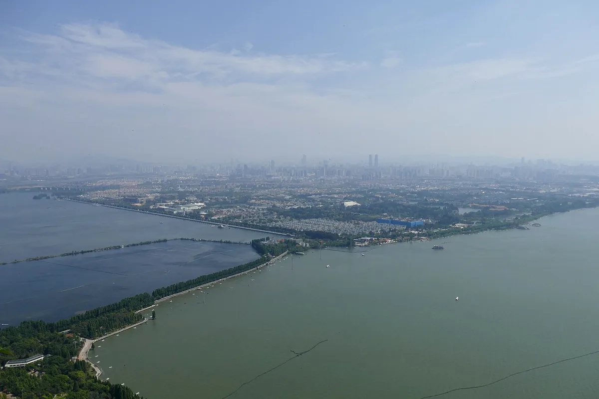 Kunming and Dianchi Lake viewed from the Western Hills