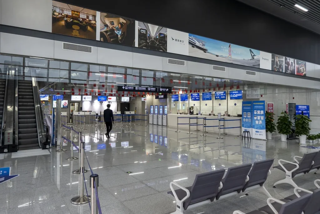 Departure hall inside Pazhou Ferry Terminal in Guangzhou