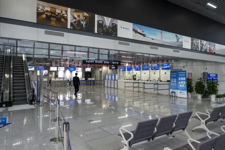 Departure hall inside Pazhou Ferry Terminal in Guangzhou