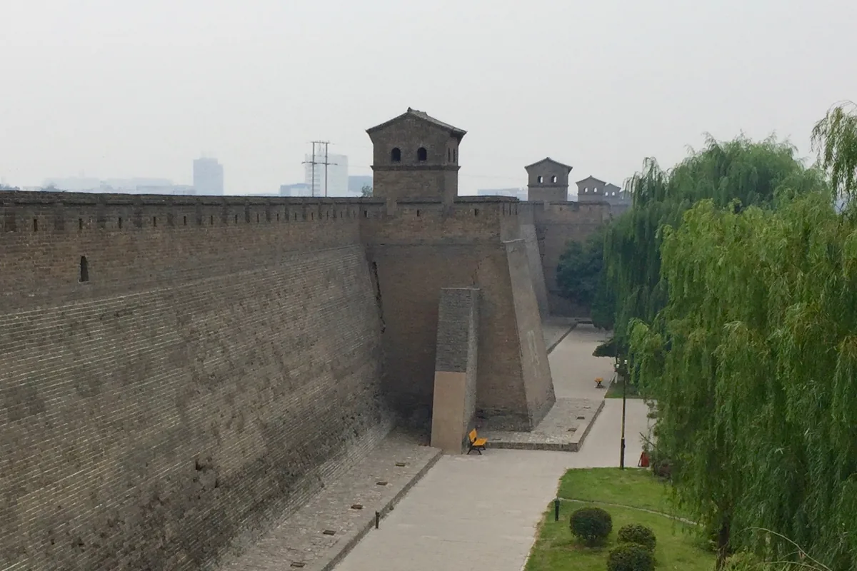 Brick wall and watchtowers on the north side of Pingyao
