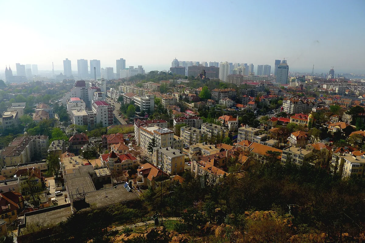 Qingdao's historic red-roof neighbourhood viewed from above
