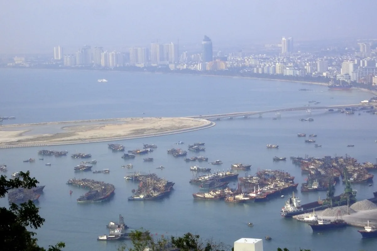 Sanya Bay and Phoenix Island viewed across the harbour