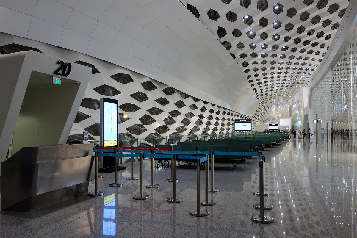 Interior of the passenger terminal at Shenzhen Bao’an Airport