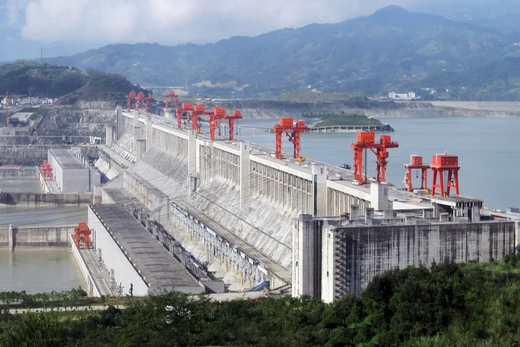 Panoramic view of the Three Gorges Dam across the Yangtze