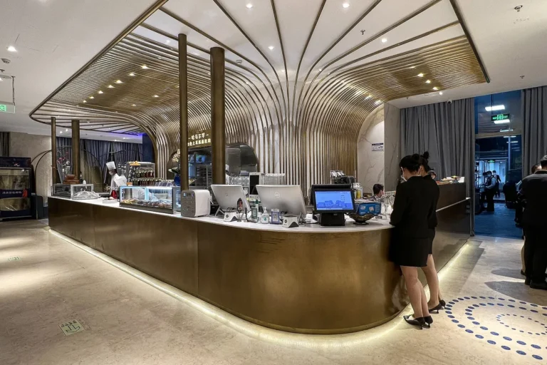Restaurant cashier counter in China