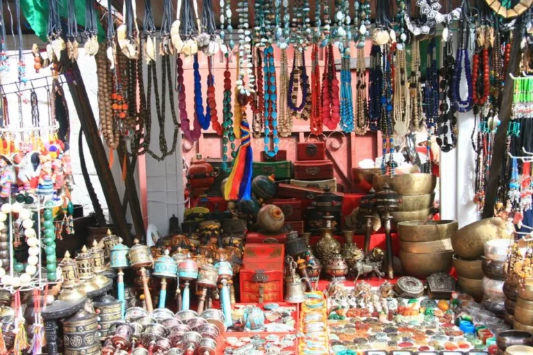 Colorful souvenir stall in Lhasa, China