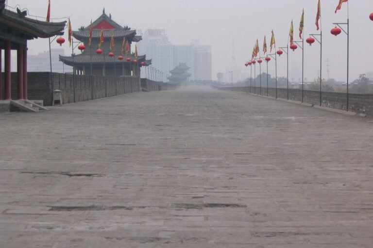 Historic city wall and gate structures in Xi'an