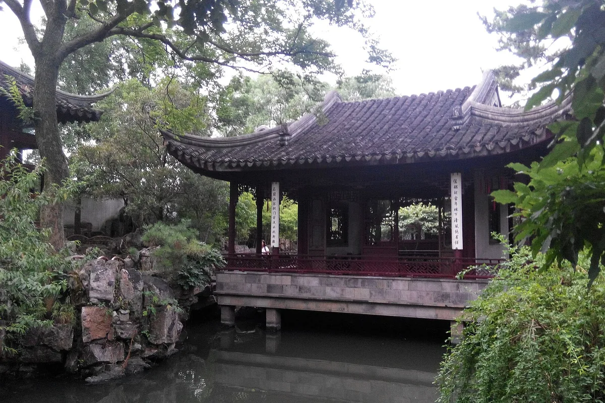 Traditional pavilion in a classical Suzhou garden